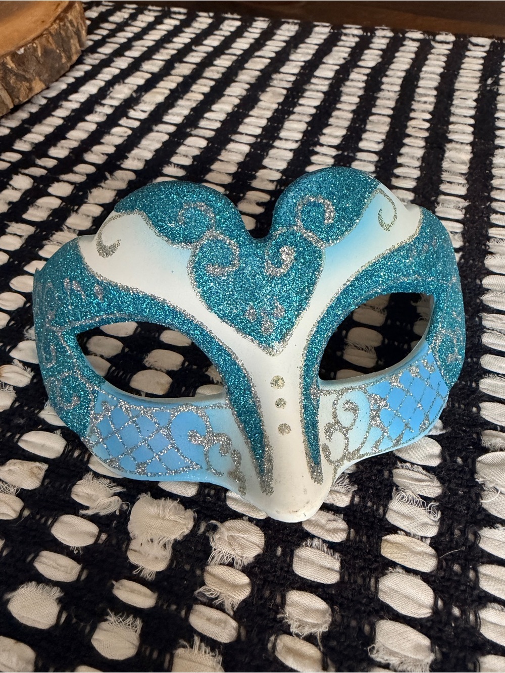 đ Authentic Venician đ Handcrafted Teal and White Masquerade Mask